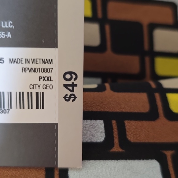 WORTHINGTON WOMENS PETITE PLUS BROWN & YELLOW SYMMETRICAL BLOUSE SIZE PXXL - Picture 6 of 16